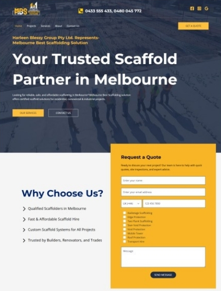 Homepage layout of website designed by digital marketing company in India