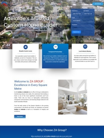Clean and professional homepage layout by digital marketing company in Punjab